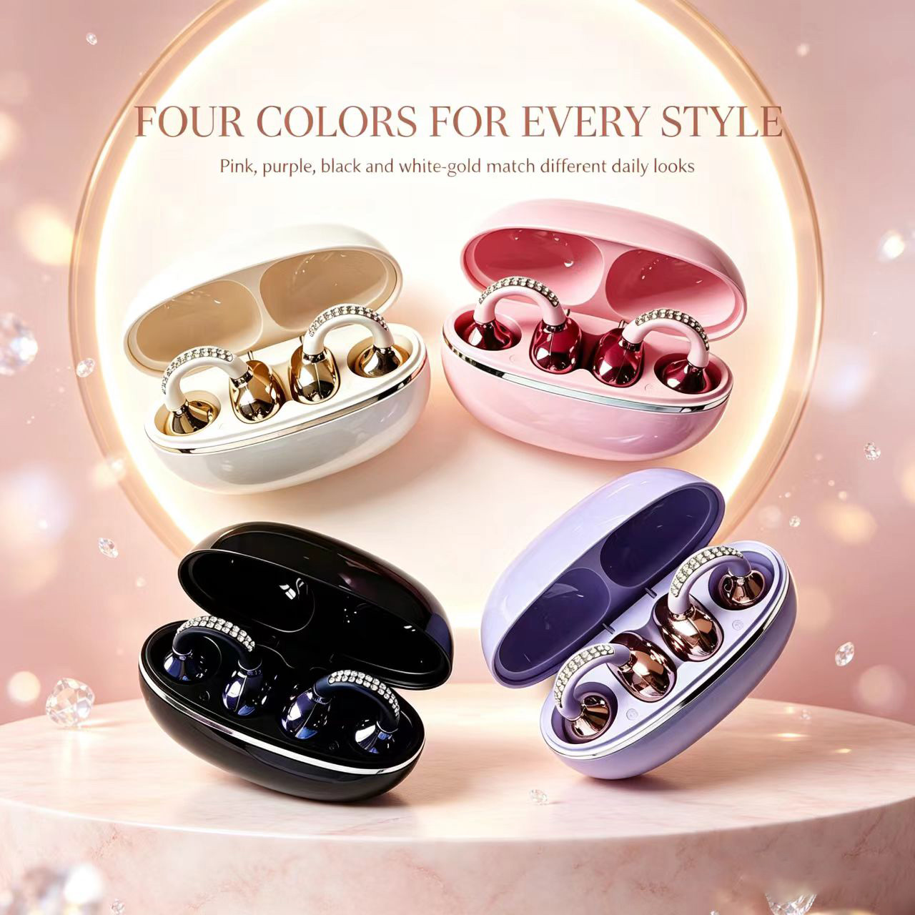 Rhinestone Open Ear Clip Wirel - Open Ear Air Conduction Headphones recension och pris