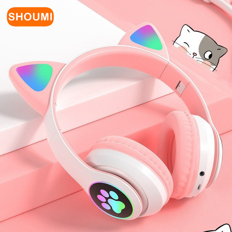 Flashing LED Cute Cat Ears Hea - Cat Ear Bluetooth Headset Led recension och pris