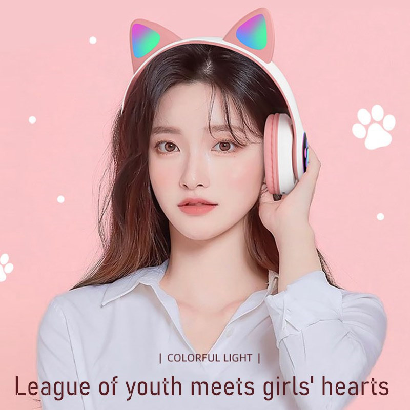 Flashing LED Cute Cat Ears Hea - Cat Ear Bluetooth Headset Led recension och pris