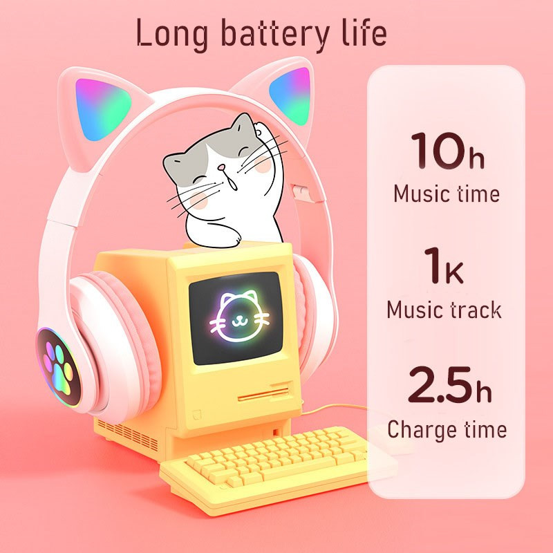 Flashing LED Cute Cat Ears Hea - Cat Ear Bluetooth Headset Led recension och pris