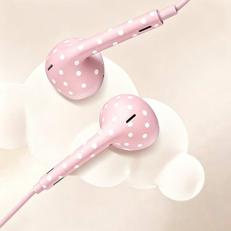 Cute Polka Dot Type‑c Wired Ea - Type C Wired Earphones With Mic recension och pris