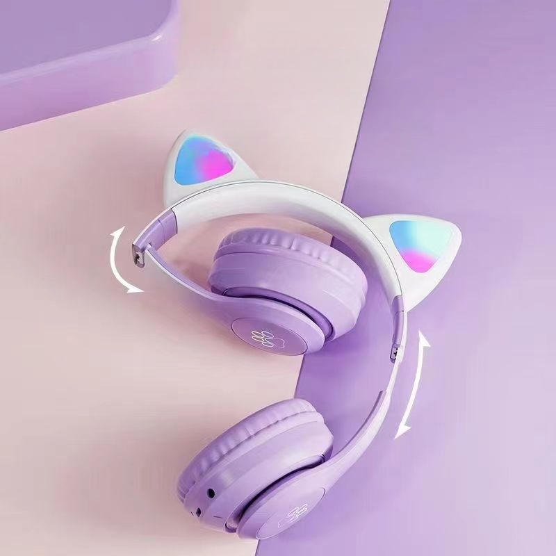 Over-Ear Cat Ear LED Breathing - Anc Wireless Over Ear Headphones recension och pris