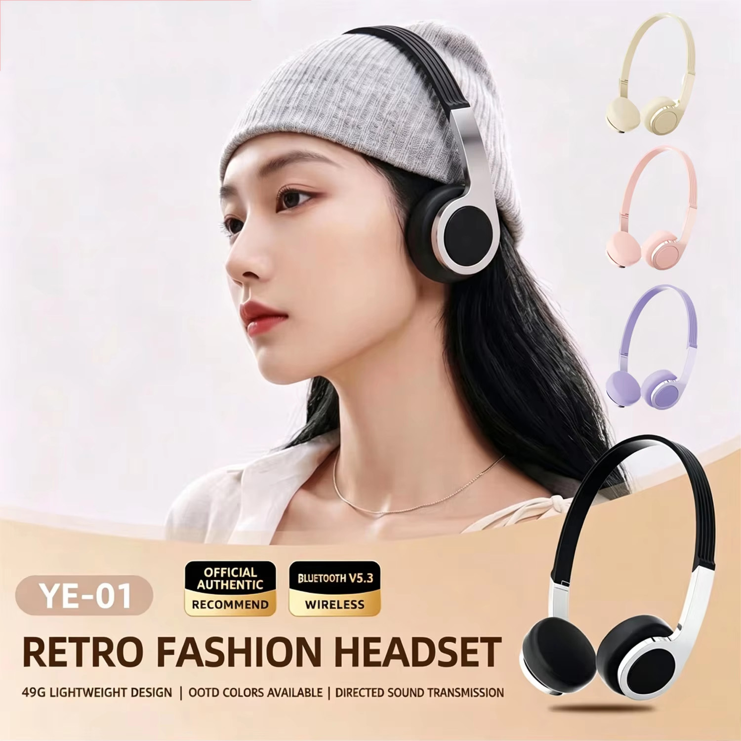 New Retro Compact Over-Ear Blu - Anc Wireless Over Ear Headphones recension och pris